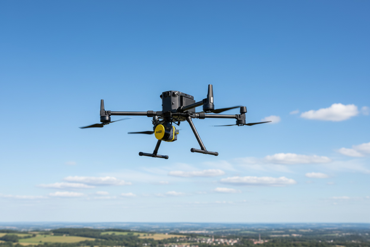 ROCK Robotic R3 Pro V2 LiDAR mounted on drone